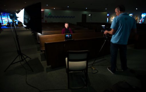 Shooting an Interview with Father Gary Thomas